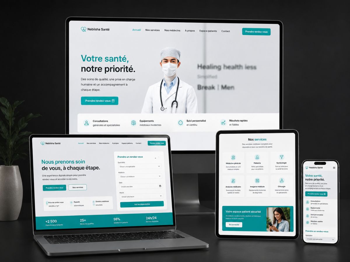 Site web Clinique Médicale conçu par Lens Oua Studio Web